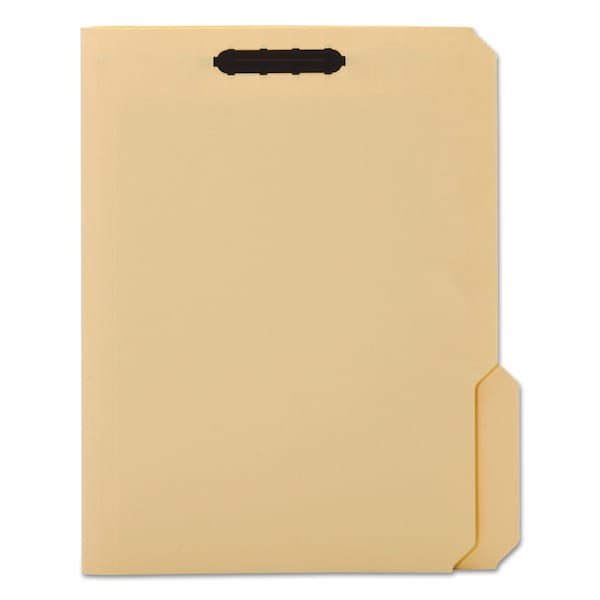 File Folder 8-1/2 x 11", 2 Fastener, Manila, PK50, Tab Cut: 1/3
